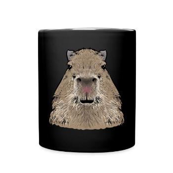 Capybara Nagetier - Tasse einfarbig - Schwarz - Vorne