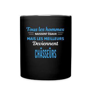 tous les hommes naissent égaux Chasseurs - Mug uni - noir - Devant