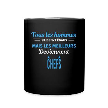tous les hommes naissent égaux Chefs - Mug uni - noir - Devant