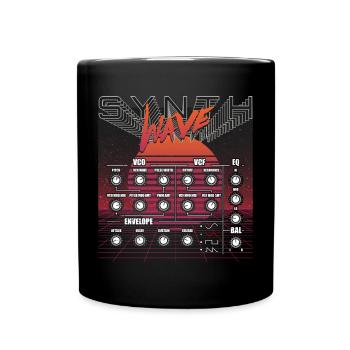 Synthesizer Recording Studio Waveform Synthesis Electro Mu - Full Colour Mug - black - Front