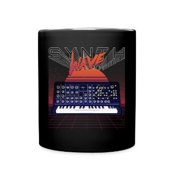 Synthesizer, Recording Studio, Waveform, Synthesis, Electro - Full Colour Mug - black - Front