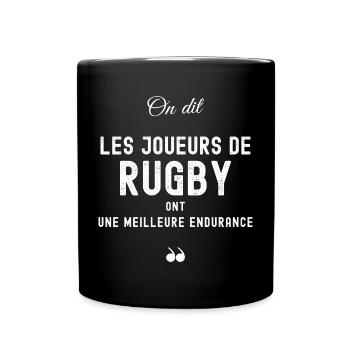 Citation Rugby Endurance Illustration - Mug uni - noir - Devant