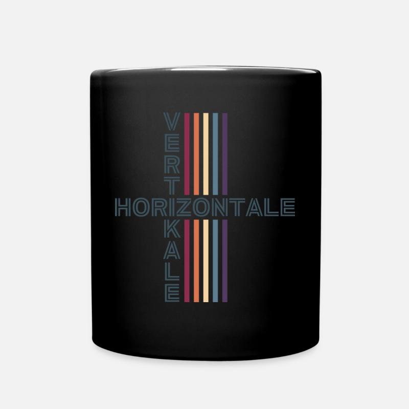 Horizontal Vertical Retro Vintage - Mug uni - noir