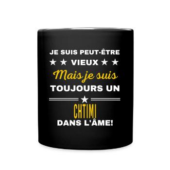 Je suis peut-être vieux CHTIMI - Mug uni - noir - Devant