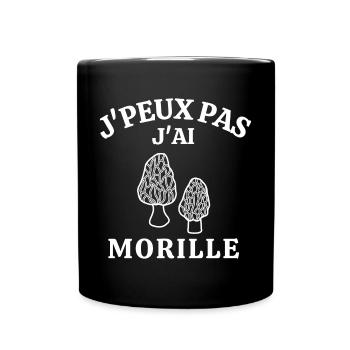 ramasseur de champignons, morille, champignon - Mug uni - noir - Devant