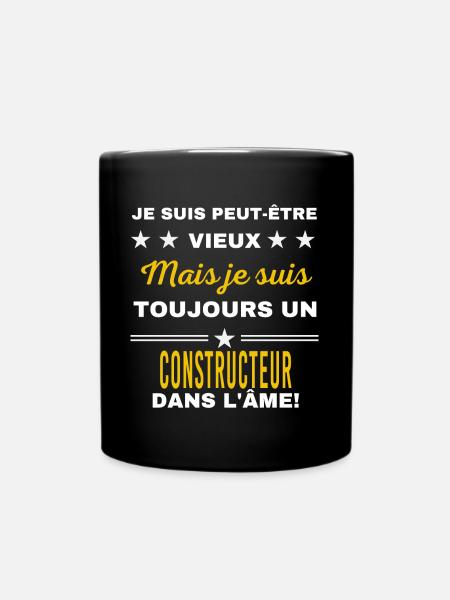 Je suis peut-être vieux CONSTRUCTEUR - Mug uni - noir
