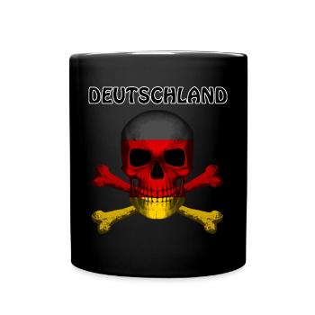 Skull Jolly Roger Pirate Flag Germany R6Z - Full Colour Mug - black - Front