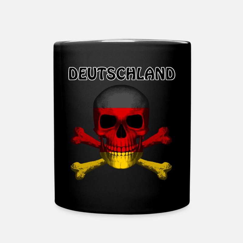 Skull Jolly Roger Pirate Flag Deutschland R6Z - Tasse einfarbig - Schwarz