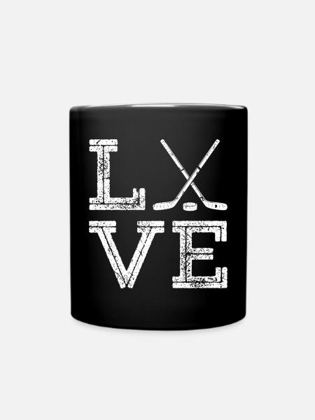 Hockeyspieler Love Eishockey - Tasse einfarbig - Schwarz