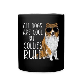Longhair Collie Rough Collie Dog - Full Colour Mug - black - Front