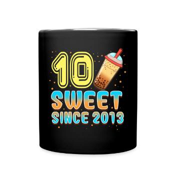10. Geburtstag Bubble Tee - Tasse einfarbig - Schwarz - Vorne