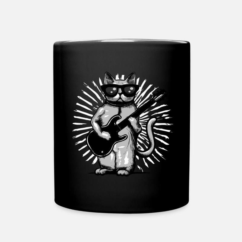 Chat Guitariste - Mug uni - noir