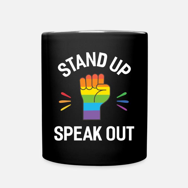 Pride Month - Steh auf. Sprechen Sie sich aus. - Tasse einfarbig - Schwarz