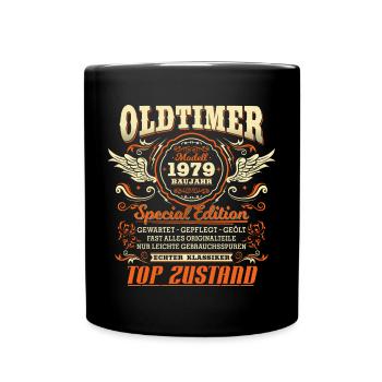 Oldtimer Baujahr 1979 Jahrgang Geburtstag Geschenk - Tasse einfarbig - Schwarz - Vorne