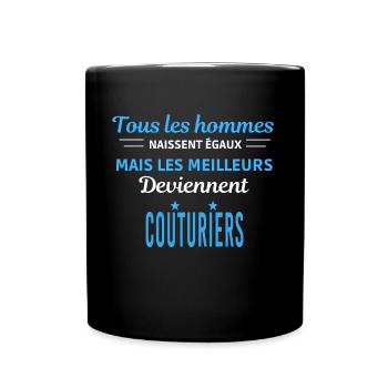 tous les hommes naissent égaux Couturiers - Mug uni - noir - Devant
