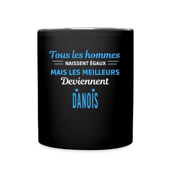 tous les hommes naissent égaux Danois - Mug uni - noir - Devant