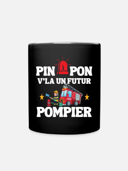 V'la un Futur Pompier cadeau Bebe naissance - Mug uni - noir