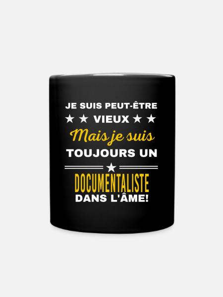 Je suis peut-être vieux DOCUMENTALISTE - Mug uni - noir