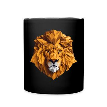 Tête de lion - Mug uni - noir - Devant