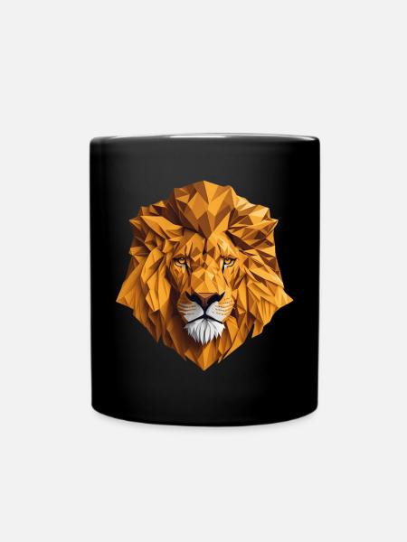 Tête de lion - Mug uni - noir