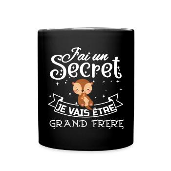 Annonce Bébé Secret Futur Grande Frère Body Unique - Mug uni - noir - Devant