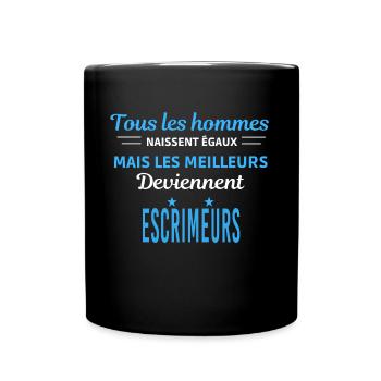 tous les hommes naissent égaux Escrimeurs - Mug uni - noir - Devant