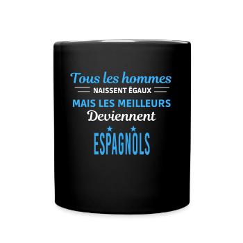 tous les hommes naissent égaux Espagnols - Mug uni - noir - Devant