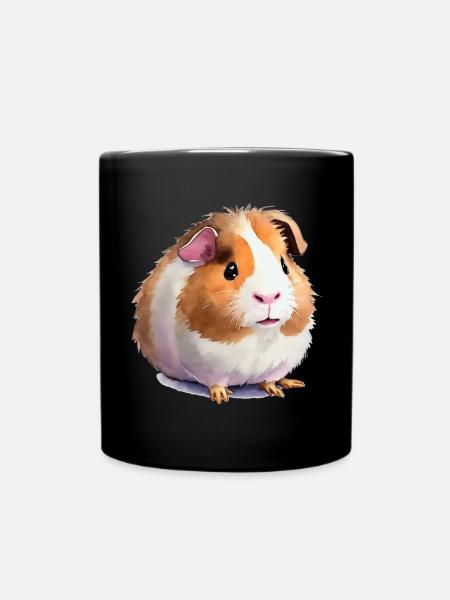 cute guinea pig - Full Colour Mug - black