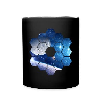 Weltraum | Planeten, geometrische Figuren - Tasse einfarbig - Schwarz - Vorne