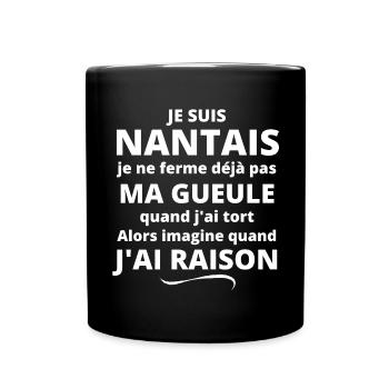 Nantes, Nantais, je suis Nantais - Mug uni - noir - Devant