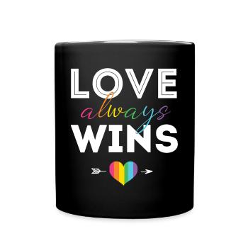 Pride Month LGBTQ - Liebe gewinnt immer - Tasse einfarbig - Schwarz - Vorne