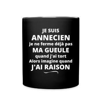 Annecy, lac d'Annecy, je suis Annecien - Mug uni - noir - Devant