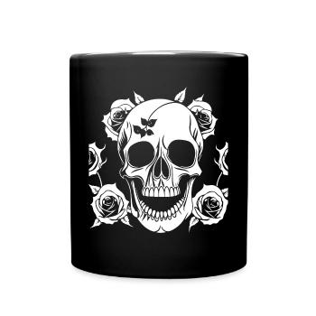 Horreur Crâne Crâne Art Crâne Gothique Heavy Metal - Mug uni - noir - Devant