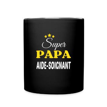 Super Papa AIDE-SOIGNANT ANNIVERSAIRE - Mug uni - noir - Devant