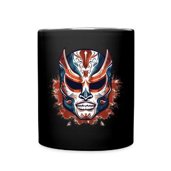 Lucha Libre Mexikanische Wrestling Maske Luchador - Tasse einfarbig - Schwarz - Vorne
