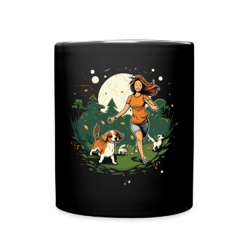Beagle Mama - Hunde Liebhaberinnen Geschenkidee - Tasse einfarbig - Schwarz - Vorne