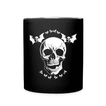 Horror Skull Skull Art Skull Gothic Heavy Metal - Full Colour Mug - black - Front