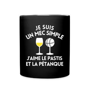 pétanque, bouliste, fan de pétanque - Mug uni - noir - Devant
