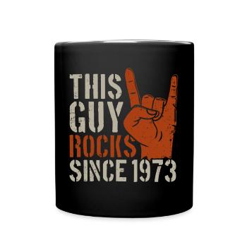 Dieser Kerl rockt seit 1973 Jahrgang Geburtstag - Tasse einfarbig - Schwarz - Vorne
