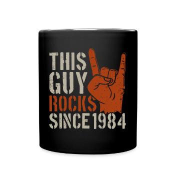 Dieser Kerl rockt seit 1984 Jahrgang Geburtstag - Tasse einfarbig - Schwarz - Vorne