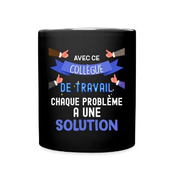 Homme Collègue de travail humour solution - Mug uni - noir - Devant