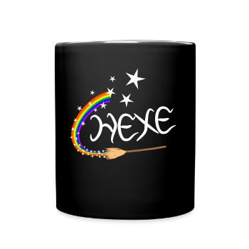 Regenbogen Hexe - Tasse einfarbig - Schwarz - Vorne