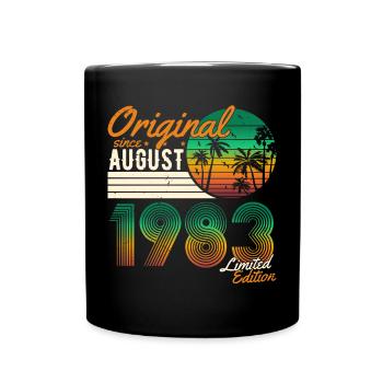 August 1983 Vintage Jahrgang Geburtstag Retro - Tasse einfarbig - Schwarz - Vorne