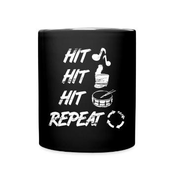 Snare Drums Spruch - Tasse einfarbig - Schwarz - Vorne