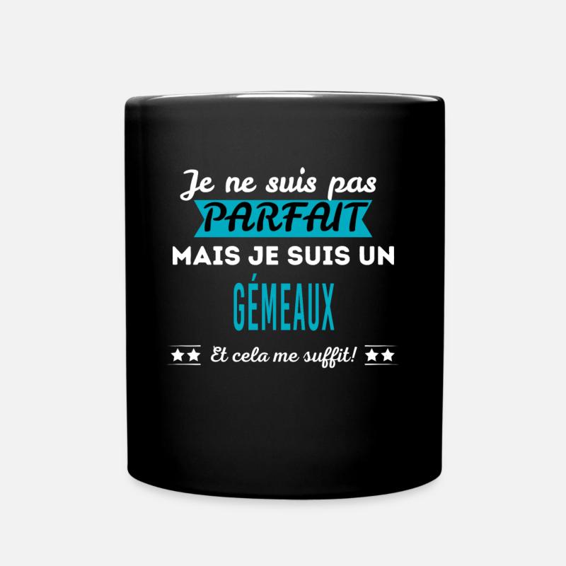 Je ne suis pas parfait GÉMEAUX - Mug uni - noir