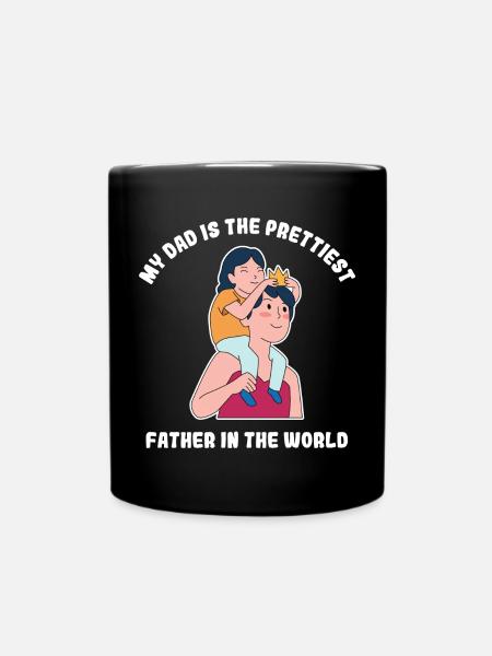 Vatertag Mädchen Design - Tasse einfarbig - Schwarz