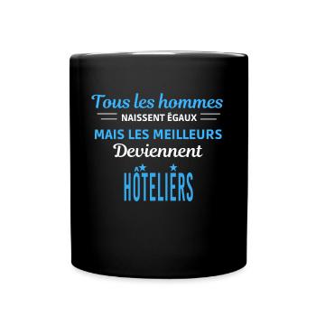 tous les hommes naissent égaux Hôteliers - Mug uni - noir - Devant