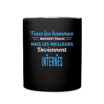 tous les hommes naissent égaux Internes - Mug uni - noir - Devant