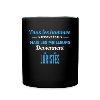 tous les hommes naissent égaux Juristes - Mug uni - noir - Devant