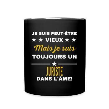 Je suis peut-être vieux JURISTE - Mug uni - noir - Devant